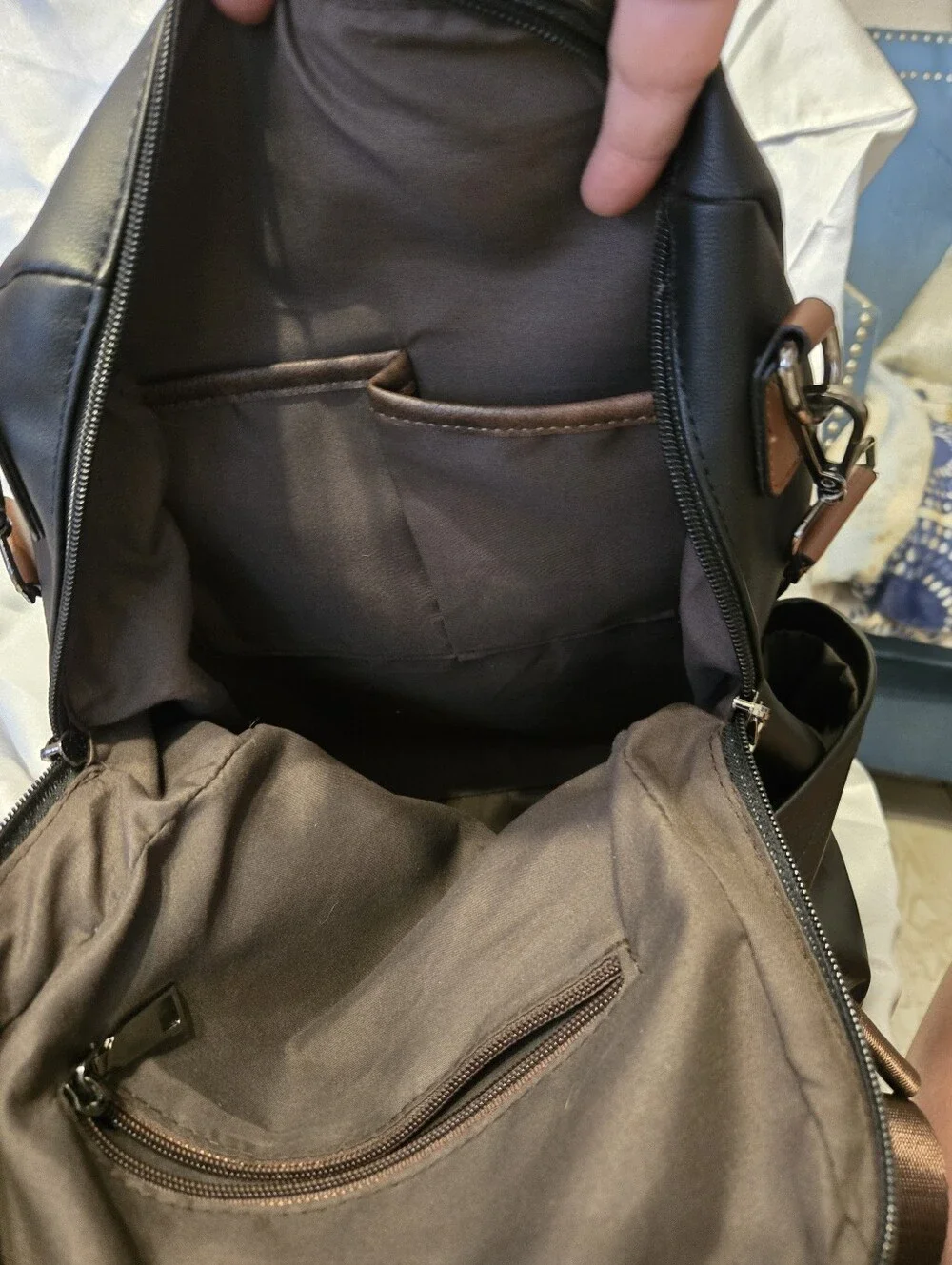 Black & Brown Leopard Front Panel Backpack - Unbranded